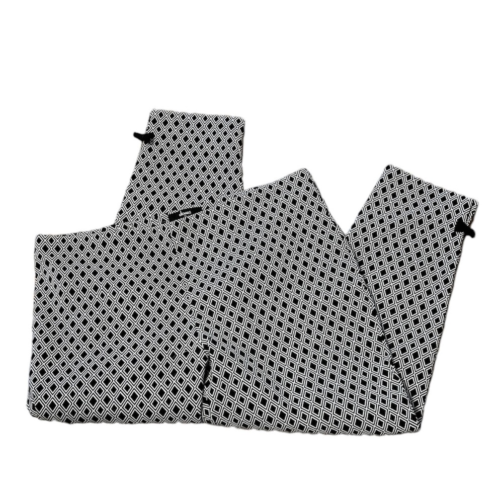 Dennis Basso geometric print crop pants 18w women’s stretchy black white nwot